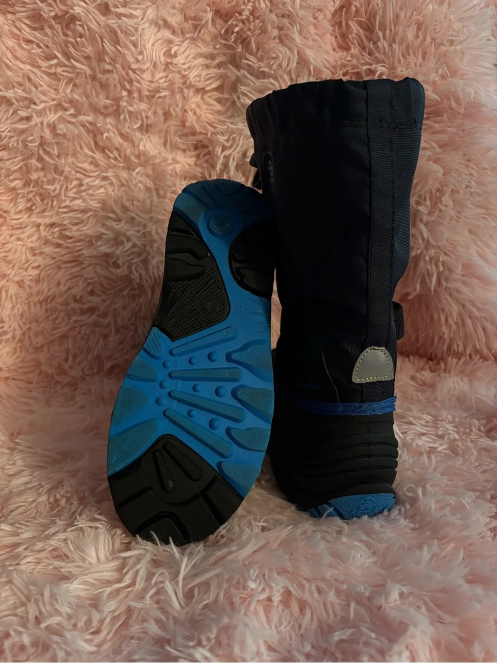 Kamik Dark Blue Kids Winter Boots with Black Soles